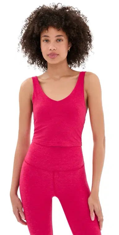 Beyond Yoga pacedye Good Day Cropped Tank Berry Red Heather | Thumbnail 1
