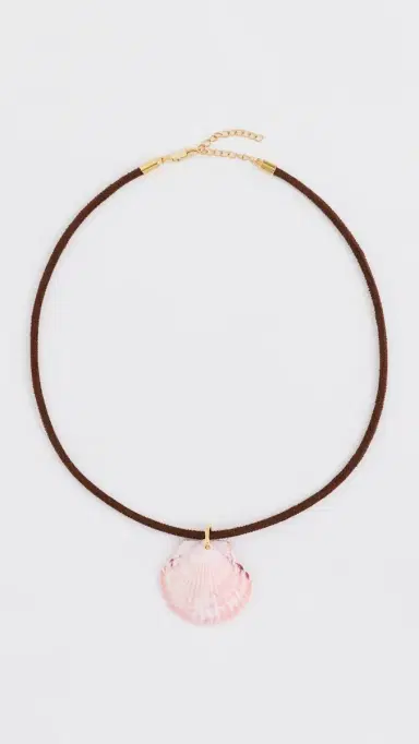 SHASHI Cord Scallop Necklace Brown One Size | Thumbnail 2