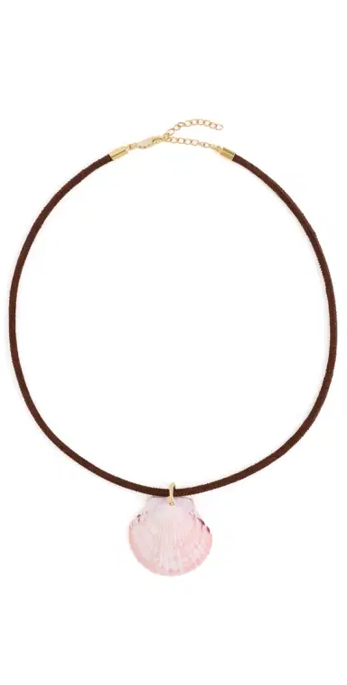 SHASHI Cord Scallop Necklace Brown One Size | Thumbnail 1