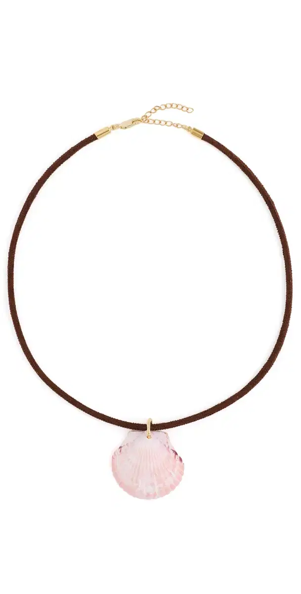 SHASHI Cord Scallop Necklace Brown One Size