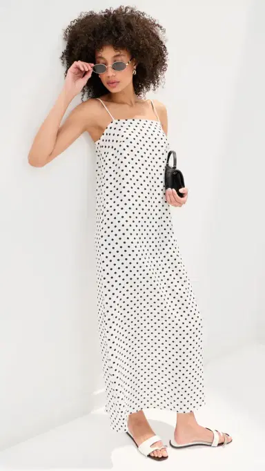 LE BOP Hailey Maxi Dress White Dot M | Thumbnail 2 LE BOP Hailey Maxi Dress White Dot M | Thumbnail 2
