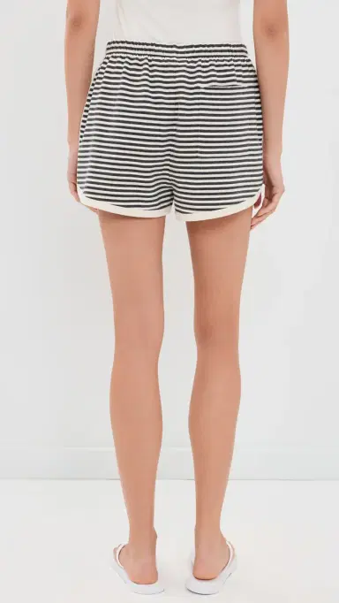 Clare V. Le Jogging Shorts Black/Cream | Thumbnail 3
