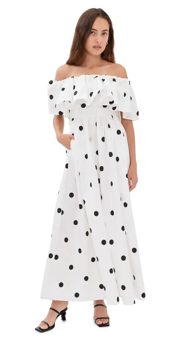 Polka-Dot Poplin Dress ugar/Black