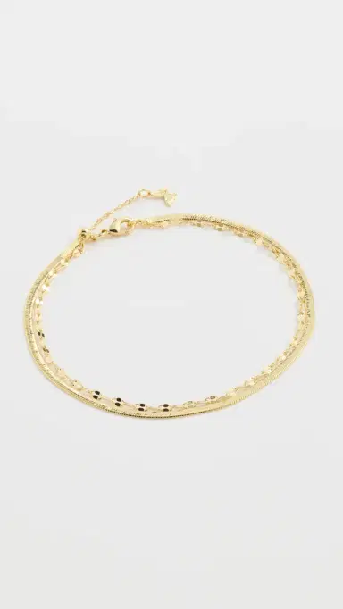 By Adina Eden Double Strand Multi Chain Anklet | Thumbnail 2