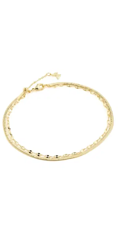 By Adina Eden Double Strand Multi Chain Anklet | Thumbnail 1