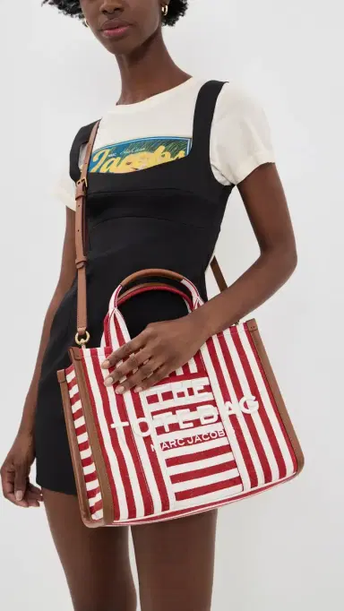 Marc Jacobs The Medium Striped Canvas Tote Bag | Thumbnail 3 Marc Jacobs The Medium Striped Canvas Tote Bag | Thumbnail 3