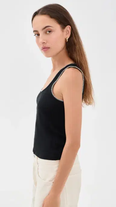 Z Supply Julian Crochet Tank Black L | Thumbnail 4