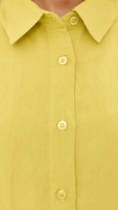 LE BOP Leila Short Sleeve Buttondown Warm Olive | Thumbnail 6