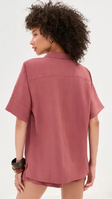LE BOP Leila Button Down Shirt Marsala S | Thumbnail 3 LE BOP Leila Button Down Shirt Marsala S | Thumbnail 3