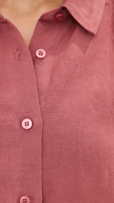 LE BOP Leila Button Down Shirt Marsala S | Thumbnail 6 LE BOP Leila Button Down Shirt Marsala S | Thumbnail 6