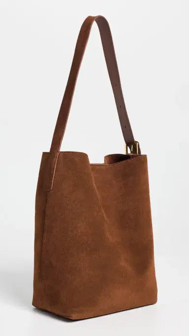 Madewell Suede Essentials Bucket Tote Soft Mahogany One Size | Thumbnail 4