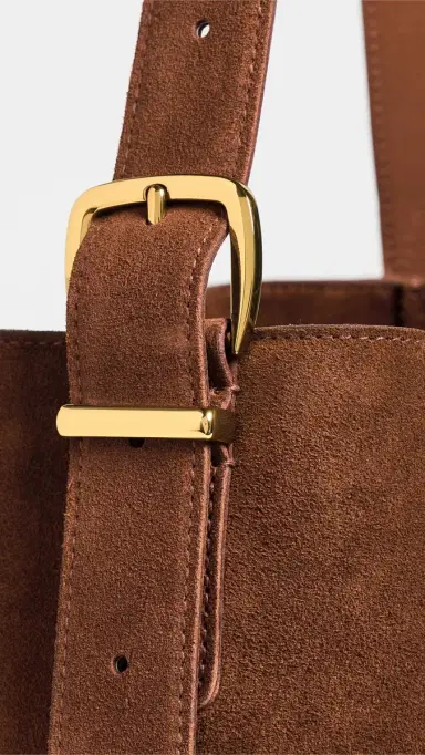 Madewell Suede Essentials Bucket Tote Soft Mahogany One Size | Thumbnail 5