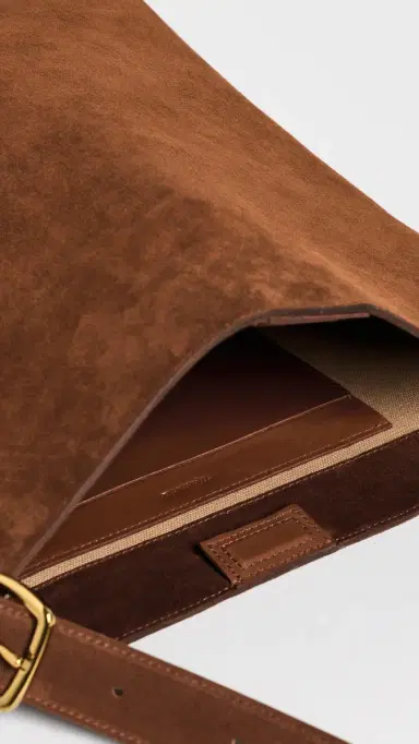 Madewell Suede Essentials Bucket Tote Soft Mahogany One Size | Thumbnail 6