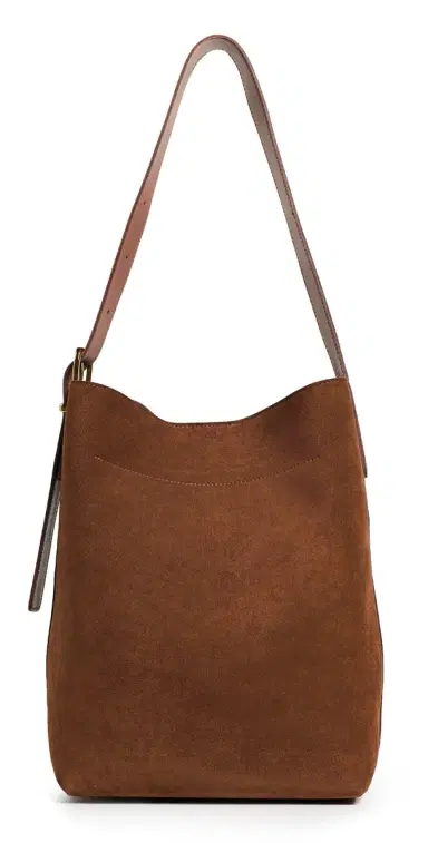 Madewell Suede Essentials Bucket Tote Soft Mahogany One Size | Thumbnail 1