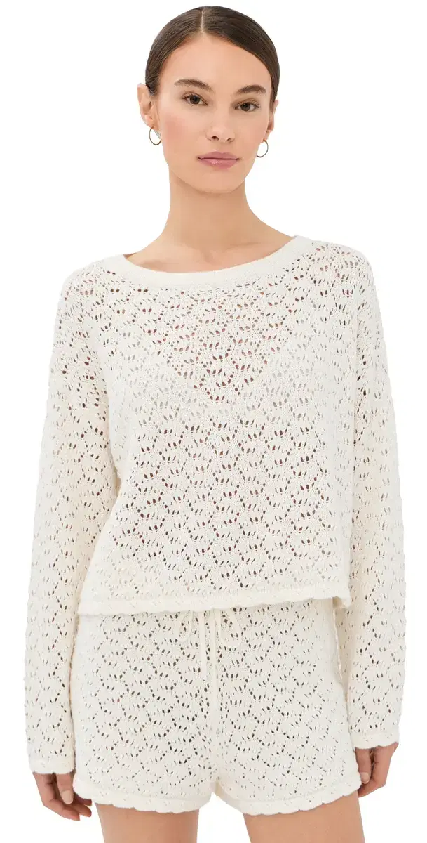 Sablyn Rosie Cropped Pullover Gardenia