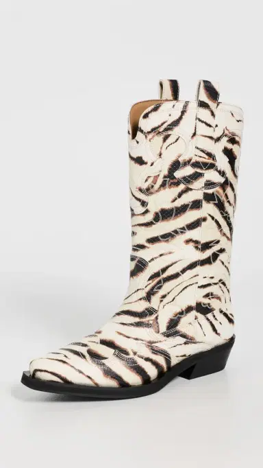 Ganni Embroidered Zebra Western Boots | Thumbnail 2 Ganni Embroidered Zebra Western Boots | Thumbnail 2