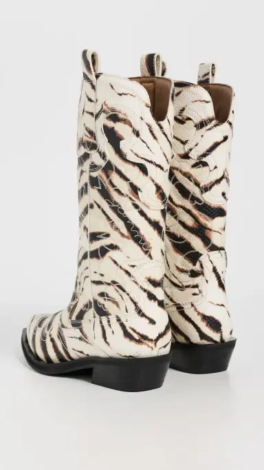 Ganni Embroidered Zebra Western Boots | Thumbnail 4 Ganni Embroidered Zebra Western Boots | Thumbnail 4