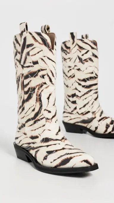 Ganni Embroidered Zebra Western Boots | Thumbnail 5 Ganni Embroidered Zebra Western Boots | Thumbnail 5