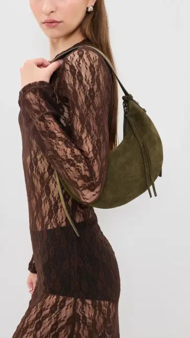 Tory Burch Romy Suede Half Moon Bag Leccio | Thumbnail 3 Tory Burch Romy Suede Half Moon Bag Leccio | Thumbnail 3