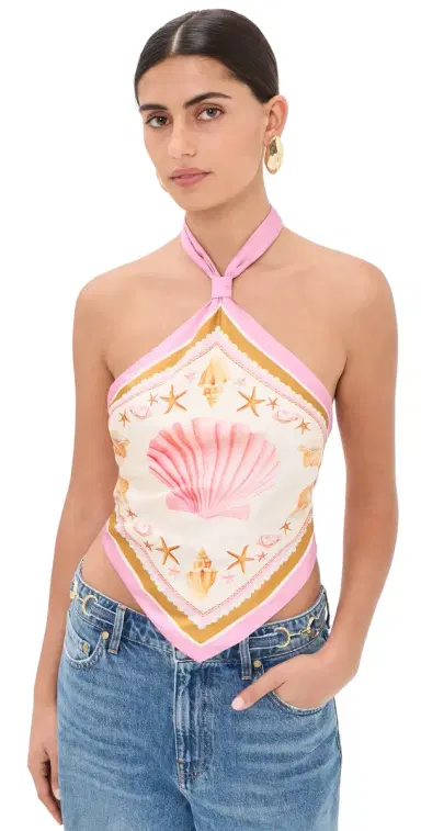 Retrofête Jamie Scarf Top Ochre Shell Foulard S | Thumbnail 1