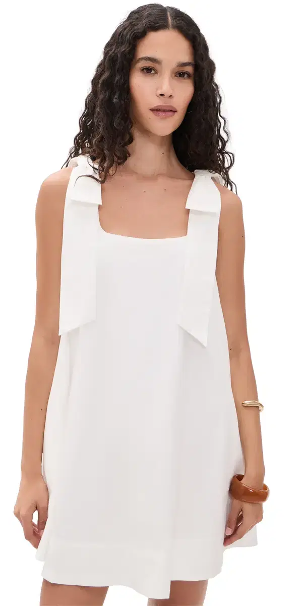 Bow Sleeveless ini Dress White