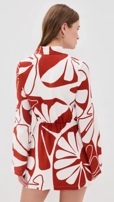 SEVEN WONDERS Arlette Mini Dress Sandy Red/White L | Thumbnail 3