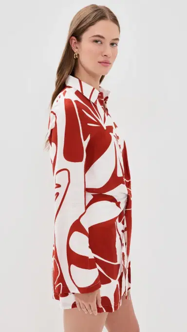 SEVEN WONDERS Arlette Mini Dress Sandy Red/White L | Thumbnail 4