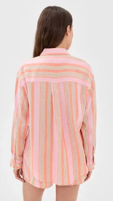 Z Supply Perfect Striped Button Up Tiger ily | Thumbnail 3