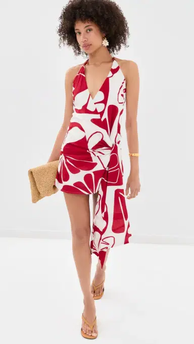 Seven Wonders ahara Halter Mini Dress andy Red/White | Thumbnail 2