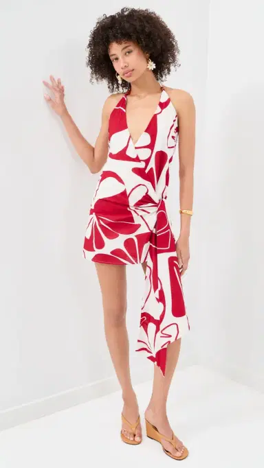 Seven Wonders ahara Halter Mini Dress andy Red/White | Thumbnail 5