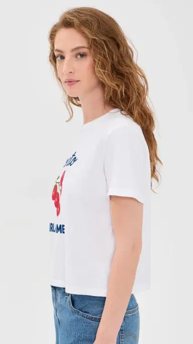 Sunny Somewhere Tomato Girl Summer Everyday Tee White S | Thumbnail 4