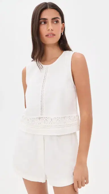 Z Supply Sloane Embroidered Blouse White L | Thumbnail 2