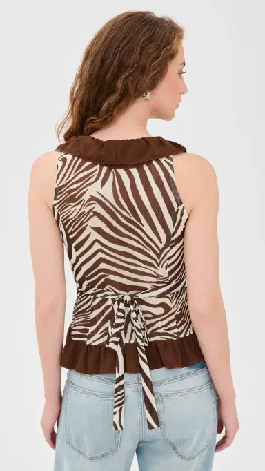 Bailey Rose Zebra Blouse Cream/Brown M | Thumbnail 3