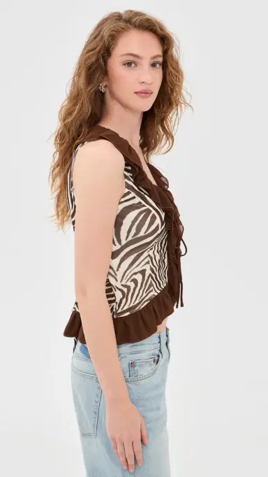 Bailey Rose Zebra Blouse Cream/Brown M | Thumbnail 4