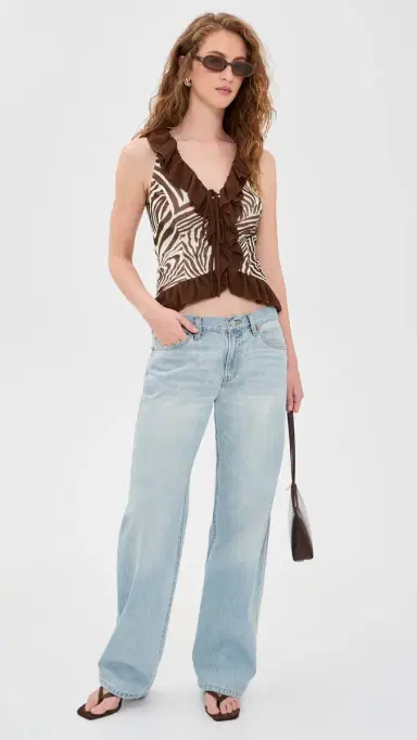 Bailey Rose Zebra Blouse Cream/Brown M | Thumbnail 5