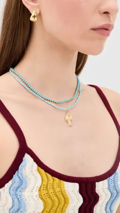 HART Teeny Gemstone Fish Charm Necklace | Thumbnail 3 HART Teeny Gemstone Fish Charm Necklace | Thumbnail 3
