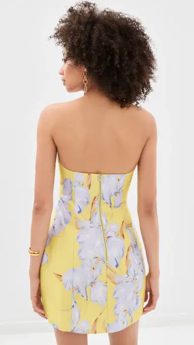 BARDOT Karoline Hour Glass Mini Dress Yellow Floral | Thumbnail 3