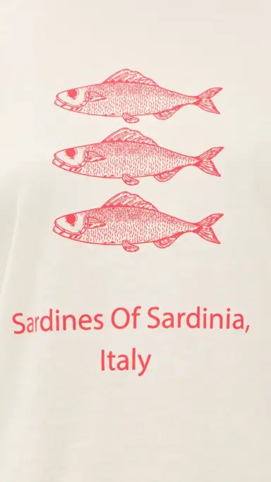 Sunny Somewhere Sardines of Sardinia Everyday Tee Off White | Thumbnail 6 Sunny Somewhere Sardines of Sardinia Everyday Tee Off White | Thumbnail 6