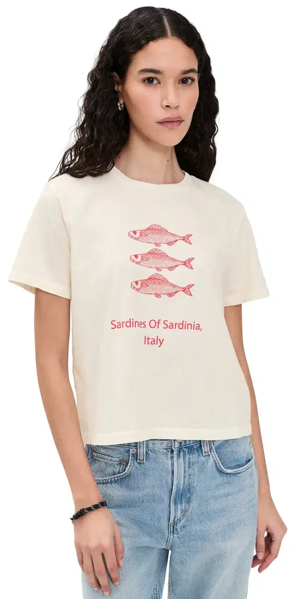 Sunny Somewhere Sardines of Sardinia Everyday Tee Off White