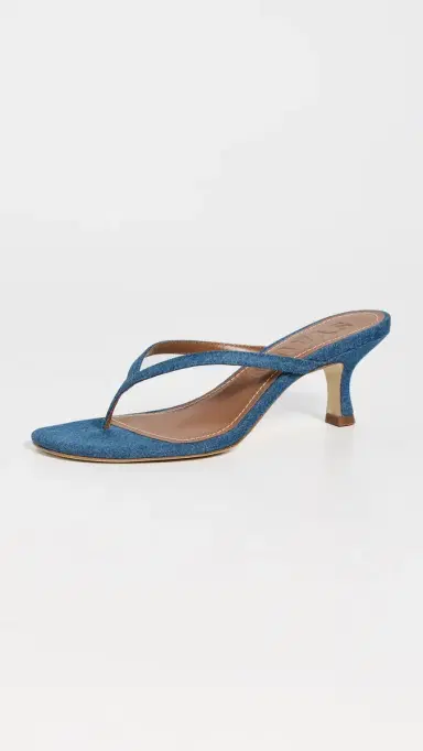 Staud Freja Denim Kitten Heel Sandals | Thumbnail 2 Staud Freja Denim Kitten Heel Sandals | Thumbnail 2