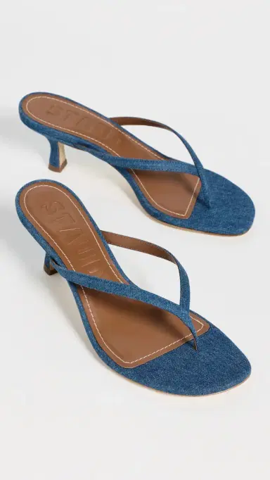 Staud Freja Denim Kitten Heel Sandals | Thumbnail 5 Staud Freja Denim Kitten Heel Sandals | Thumbnail 5
