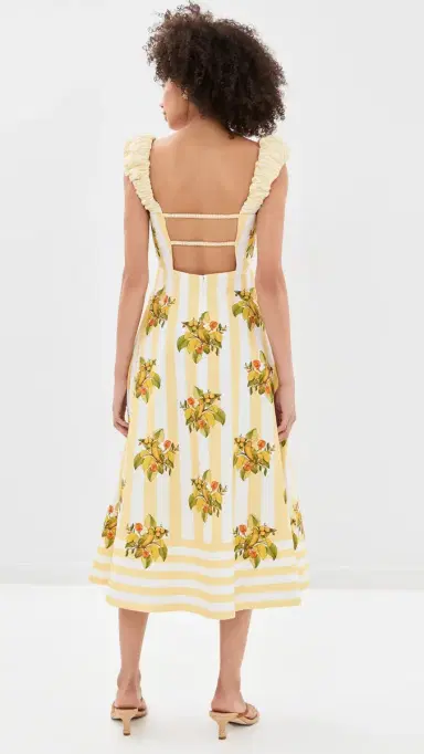 Farm Rio Lemon Birds Multicolor Cropped Dress | Thumbnail 3 Farm Rio Lemon Birds Multicolor Cropped Dress | Thumbnail 3
