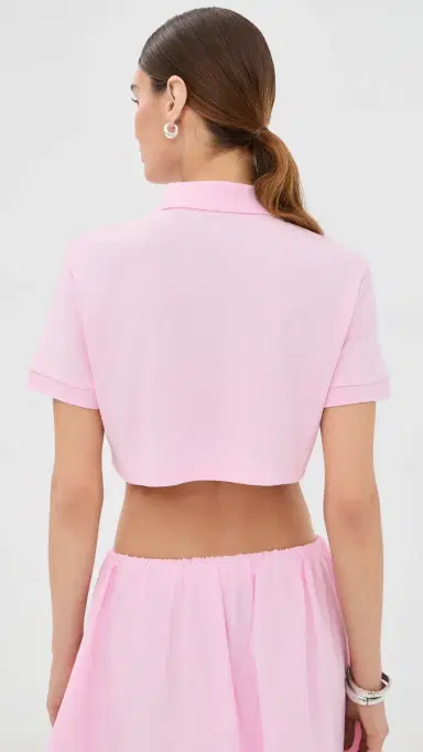 Wardrobe.NYC WARDROBE. NYC Cropped Polo Top | Thumbnail 3