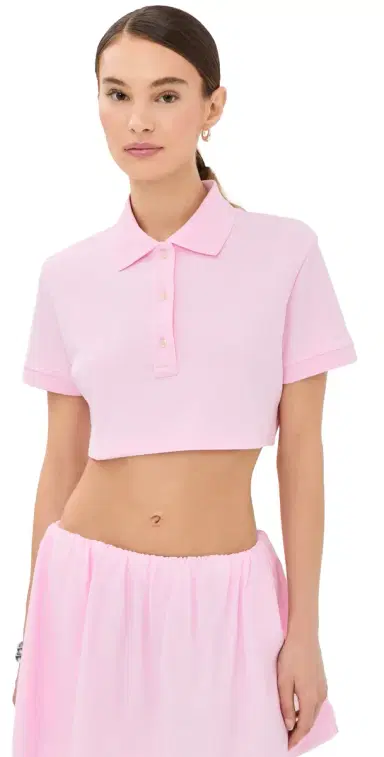 Wardrobe.NYC WARDROBE. NYC Cropped Polo Top | Thumbnail 1