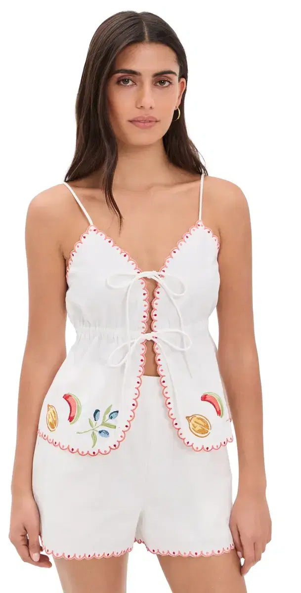antorini Embroidered Cami White