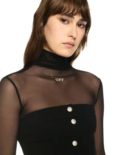 Off-White Black Jersey Corset Top | Thumbnail 5 Off-White Black Jersey Corset Top | Thumbnail 5