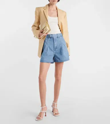 Frame Pleated denim shorts | Thumbnail 3