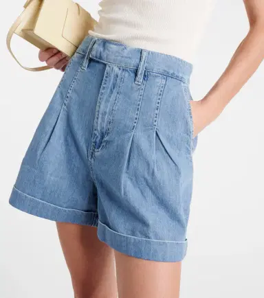 Frame Pleated denim shorts | Thumbnail 5