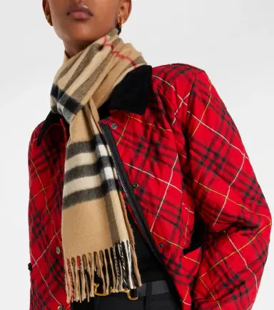 Burberry Check cashmere scarf | Thumbnail 4