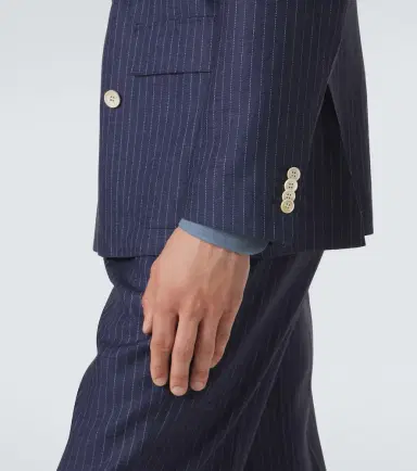 dunhill Pinstripe double-breasted linen blazer | Thumbnail 6
